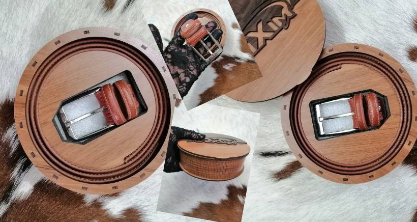 کمربند مردانه دو طرفه چرم گاوی نمادی از اصالت در فروشگاه چرمال