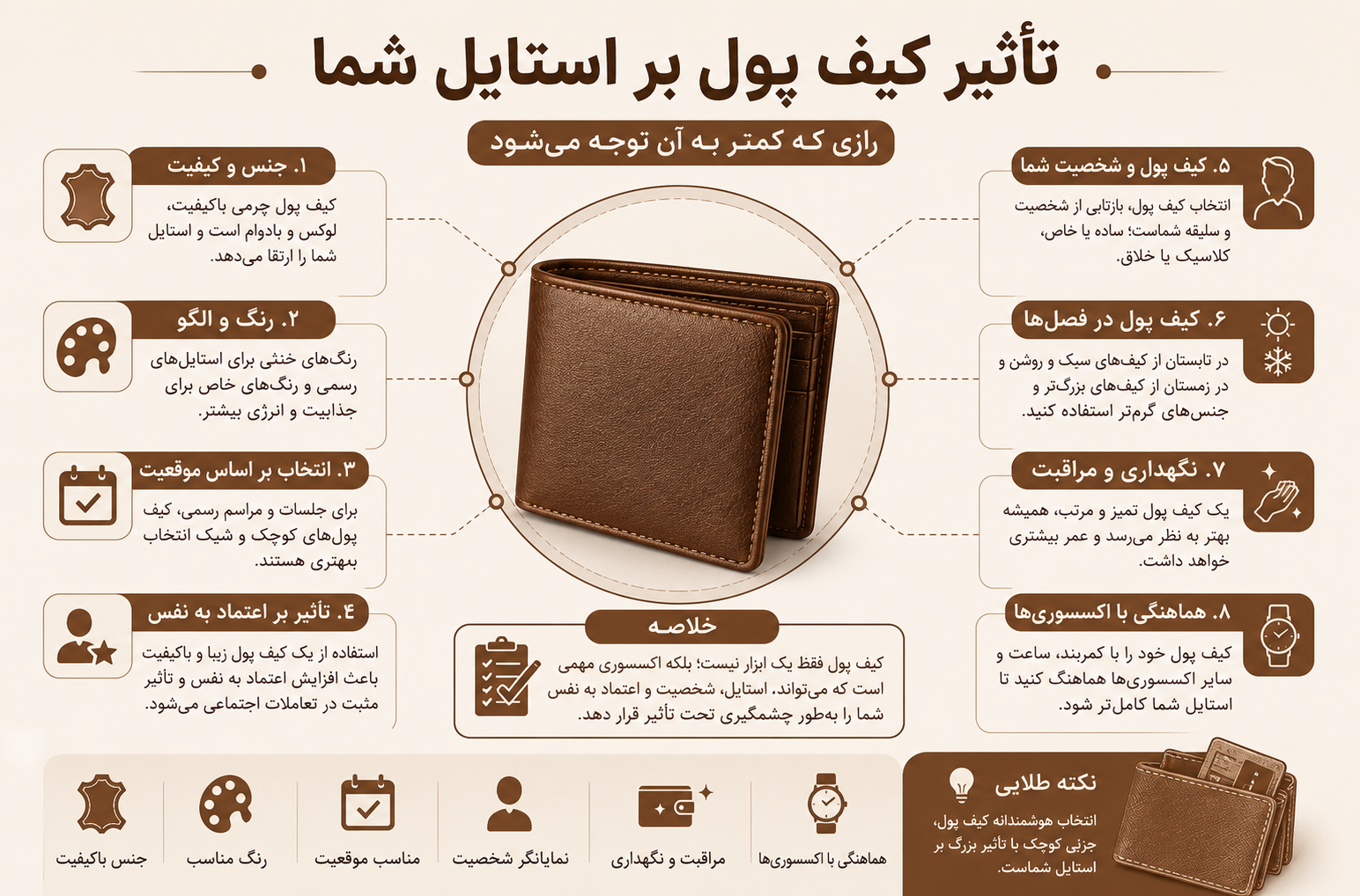 تاثیر کیف پول بر استایل شما