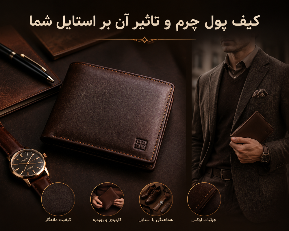 کیف پول چرم و تاثیر آن بر استایل شما